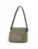 Anti-Theft Shoulder Bag with Triple Front Pockets  TCA981 (Taupe)