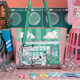 Bubble Cats Laundromat Shopper Bag